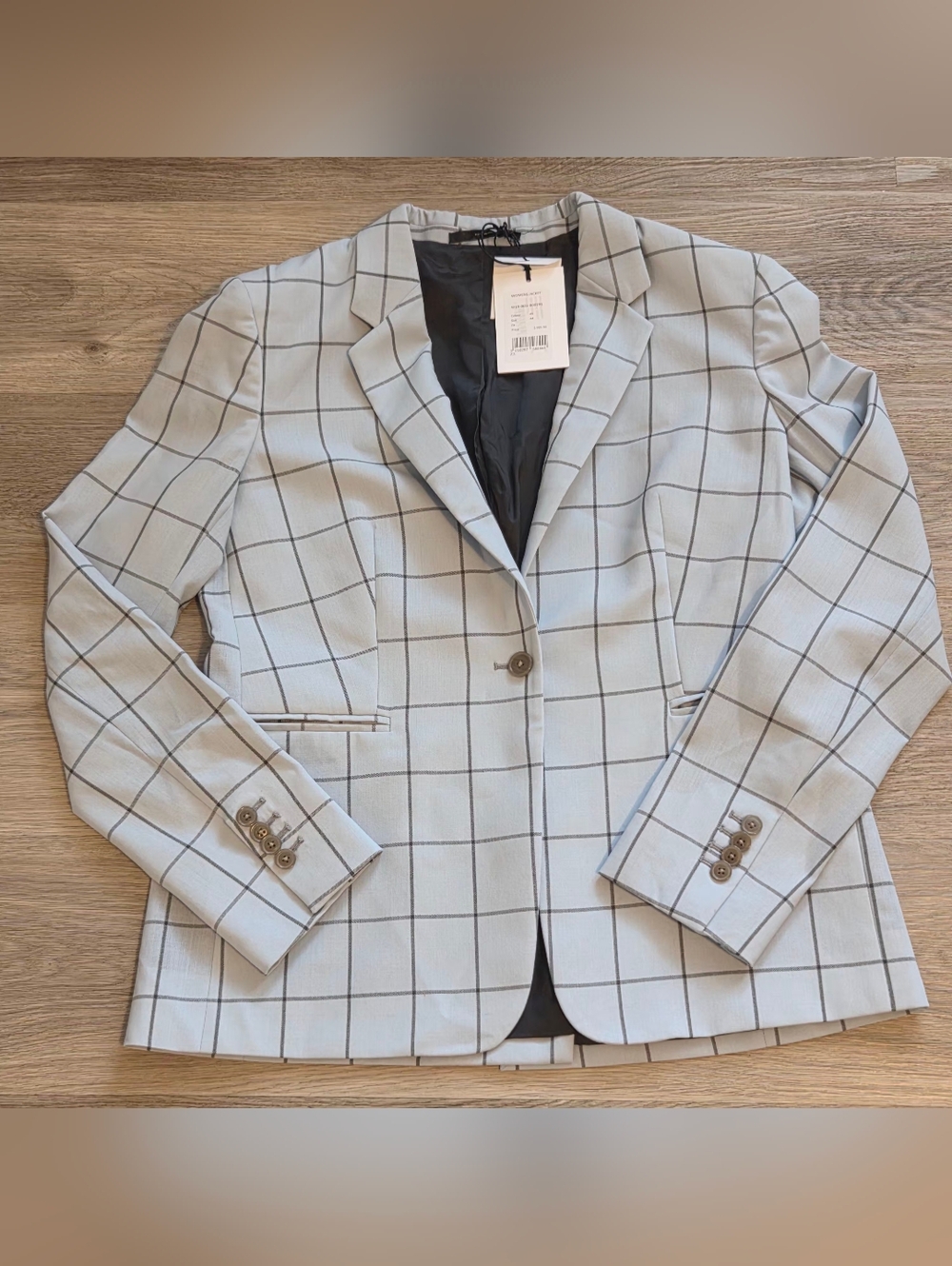 Loro Piana Light Gray Windowpane Blazer Size 44